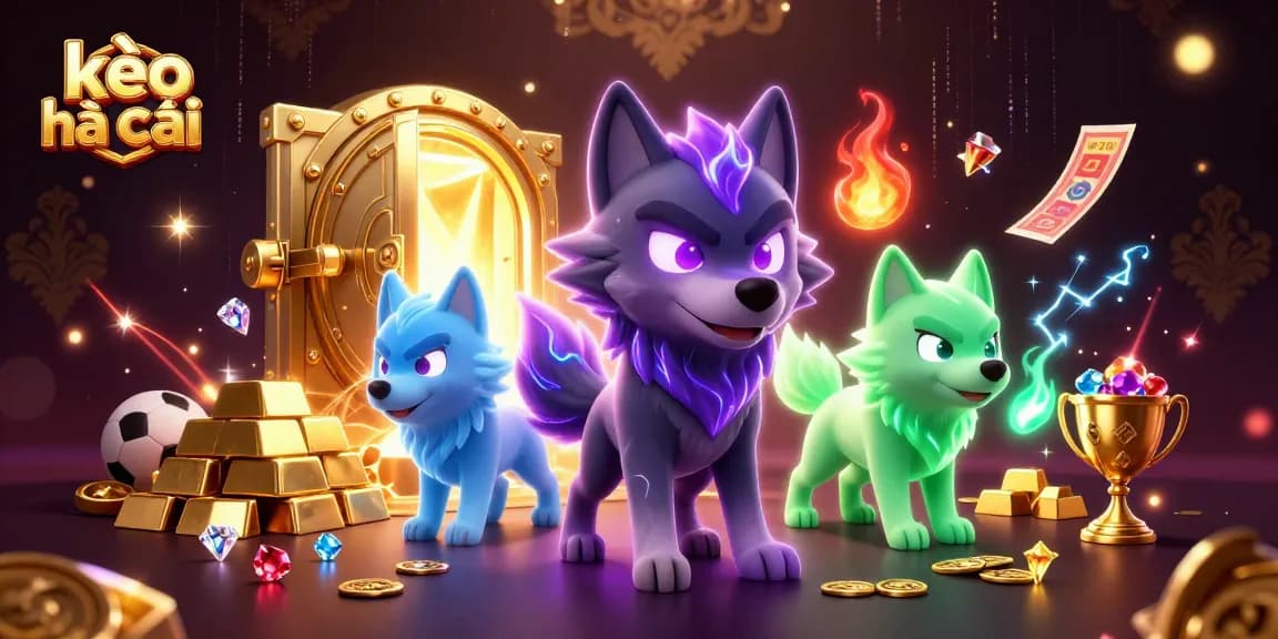 Engage with kèo nhà cái and win big with vibrant sports betting elements and glowing treasures.