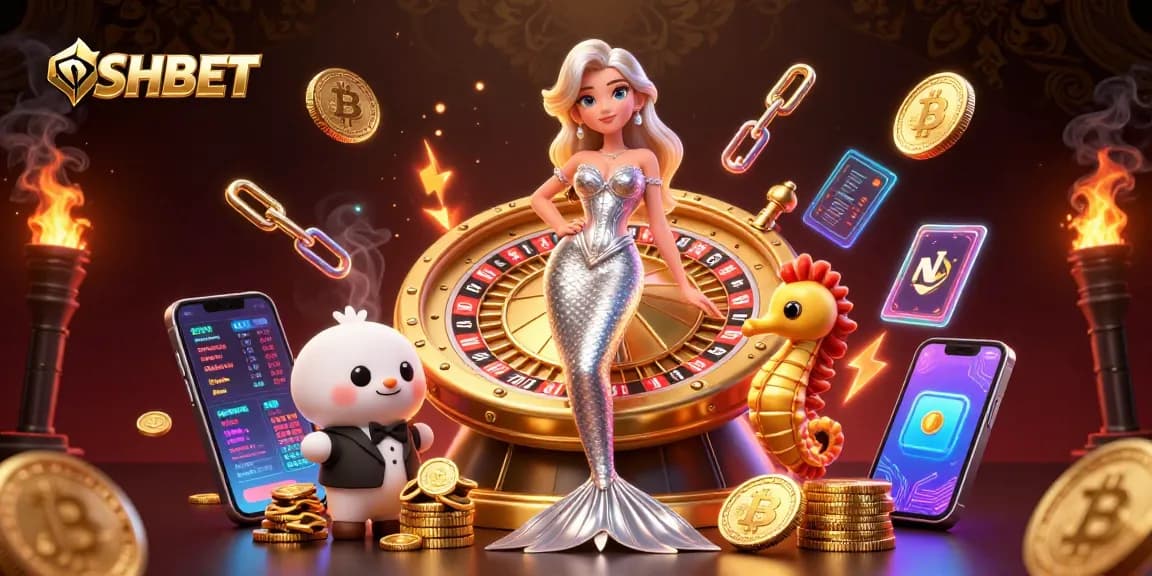 SHBET showcases a stunning illustration of a glamorous casino scene with a golden roulette wheel.