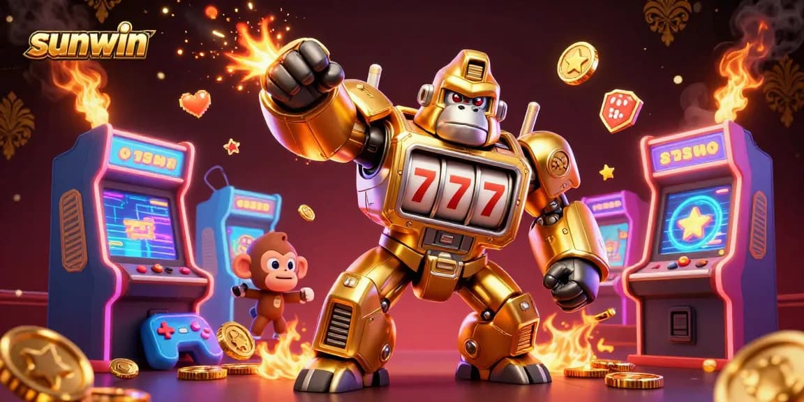 Experience the thrill of sunwin with an explosive 3D casino-themed illustration featuring dynamic gaming elements.