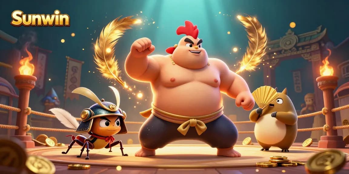 Unleash excitement with Sunwin’s dynamic casino showdown featuring a powerful sumo rooster stomping.