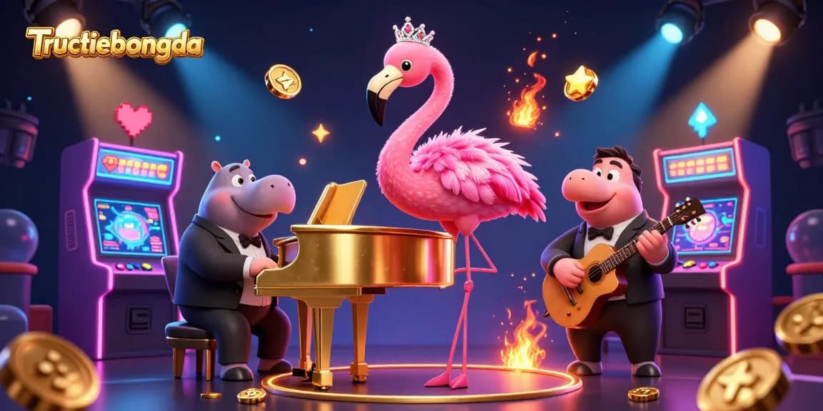 Engage with Tructiepbongda as vibrant 3D casino characters harmoniously create an electrifying atmosphere.