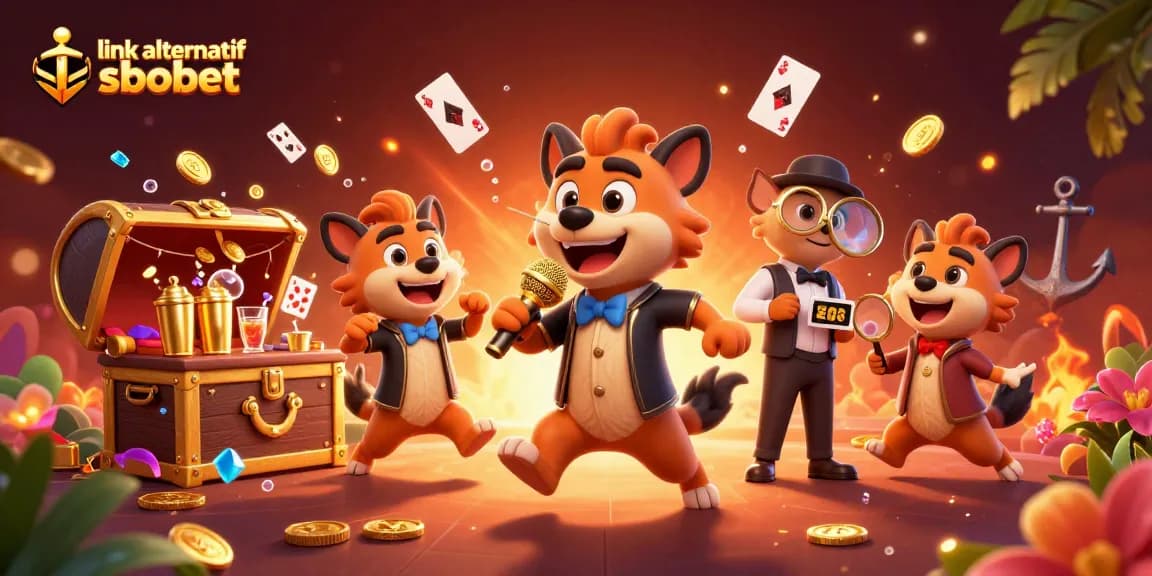 Place bets at link alternatif sbobet with fun, lively hyenas hosting a vibrant comedy casino.