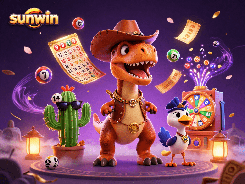 Engage in thrilling gameplay with Sunwin's colorful lottery balls and vibrant 3D characters.