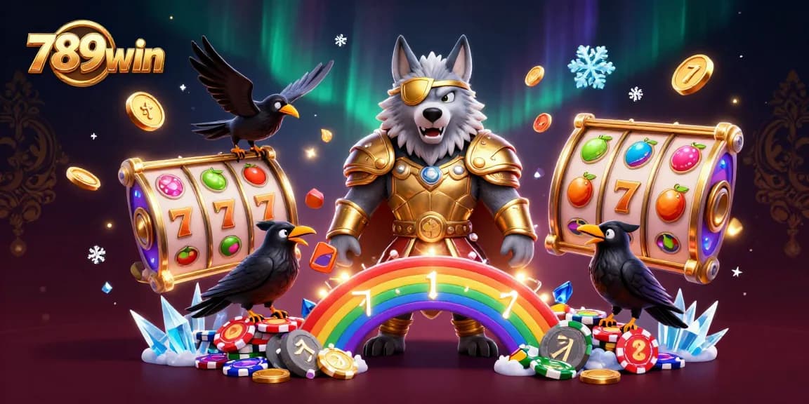 Experience the thrill of 789win with dynamic slot reels, Odin, and vibrant casino elements.
