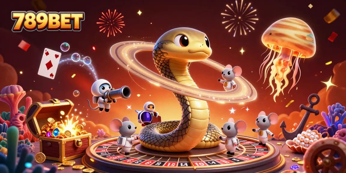 Experience thrill with 789BET as mice bet on cosmic roulette in a rich gaming illustration