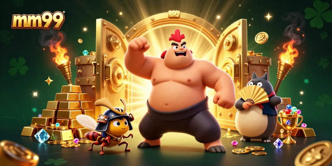 Experience thrilling gameplay at mm99 with powerful sumo wrestler, samurai cricket, and announcer.
