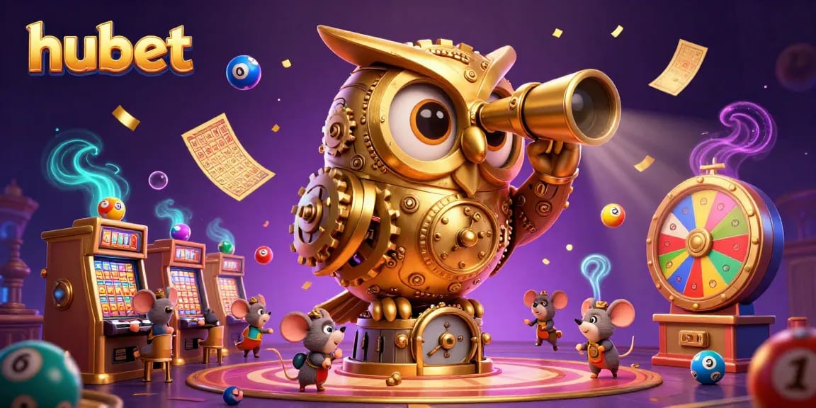 Experience exciting gaming action with hubet in a vibrant 3D casino world filled with lottery elements.