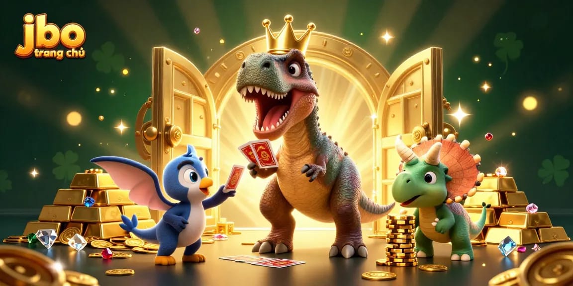 Experience thrilling gameplay like never before with jbo trang chủ, featuring a vibrant 3D casino scene with friendly characters.