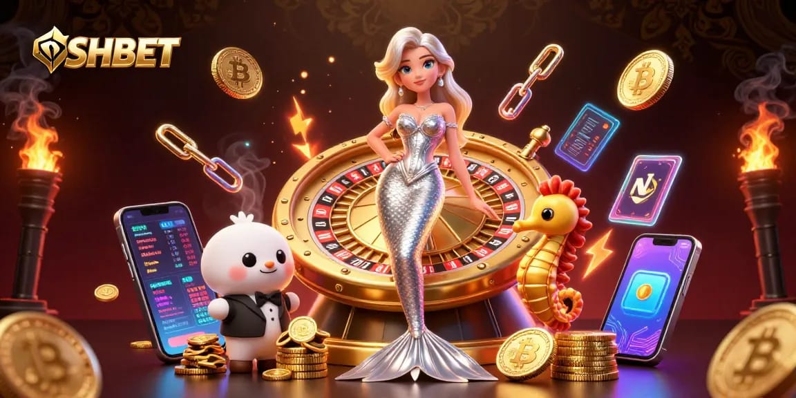SHBET showcases a stunning illustration of a glamorous casino scene with a golden roulette wheel.