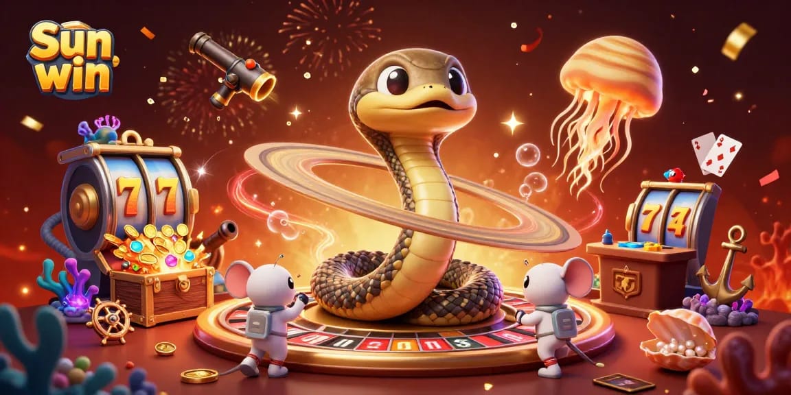 Experience the thrilling Sun win casino action with a colorful 3D scene of gambling adventure.