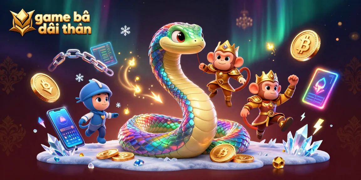 Play and win big with game bài đổi thưởng, featuring vibrant characters and crypto elements in a thrilling casino scene.