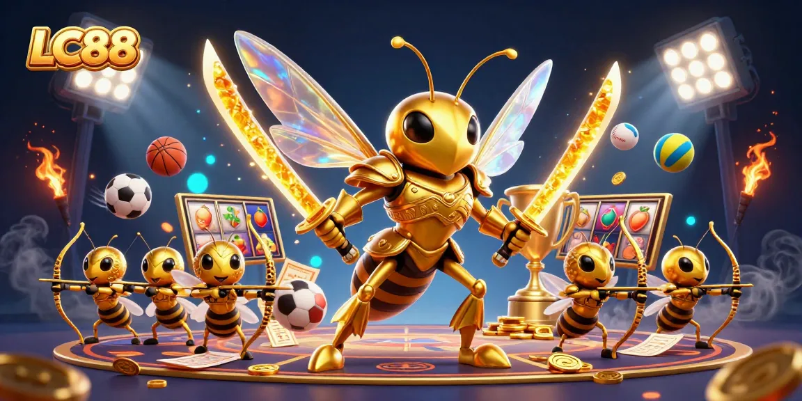 Experience the exciting gaming adventure at LC88 with vibrant 3D casino characters and dynamic elements.
