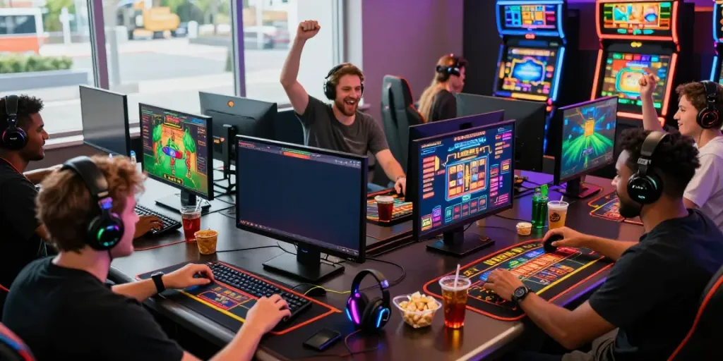 Players enjoying games not on gamstop in a vibrant online gaming setting filled with excitement.