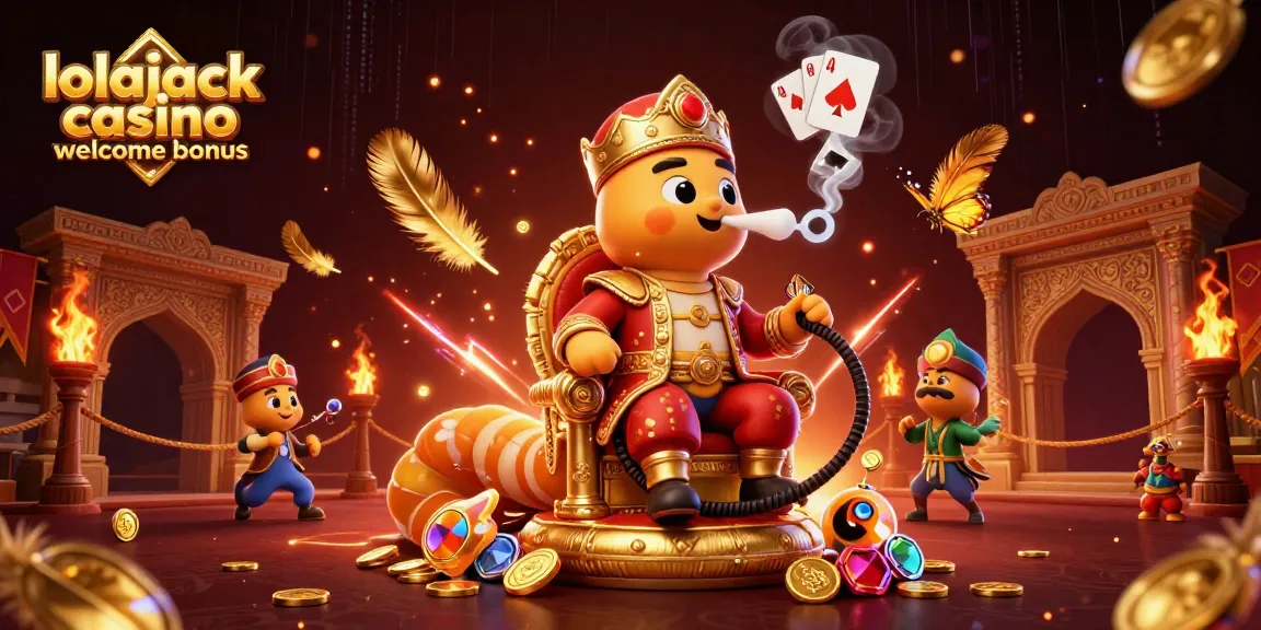 Experience the lolajack casino welcome bonus with vibrant gaming thrills in a dynamic 3D scene.