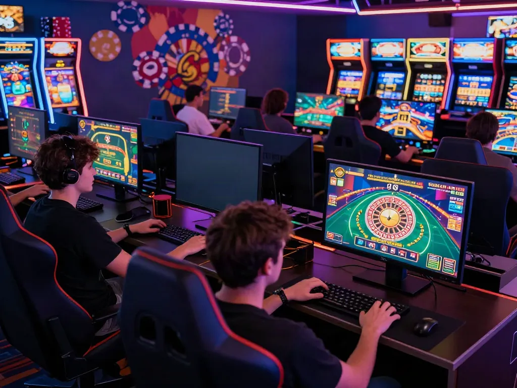 Exciting scene showcasing players enjoying games not on GamStop in a vibrant online gaming environment.