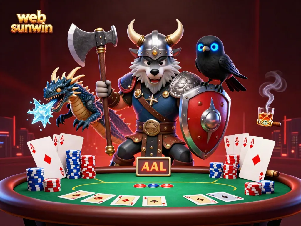 Experience thrilling gameplay with web sunwin at this vibrant 3D cartoon casino scene.