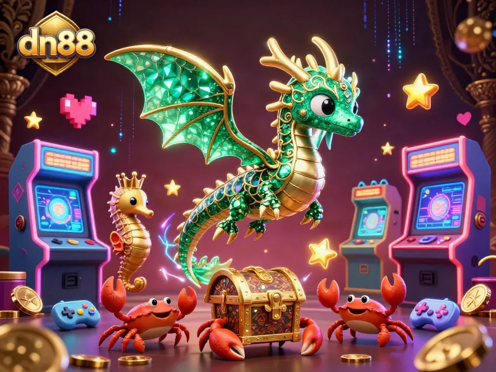 Engage with thrilling gaming fun at dn88, showcasing dragon treasures and arcade excitement.