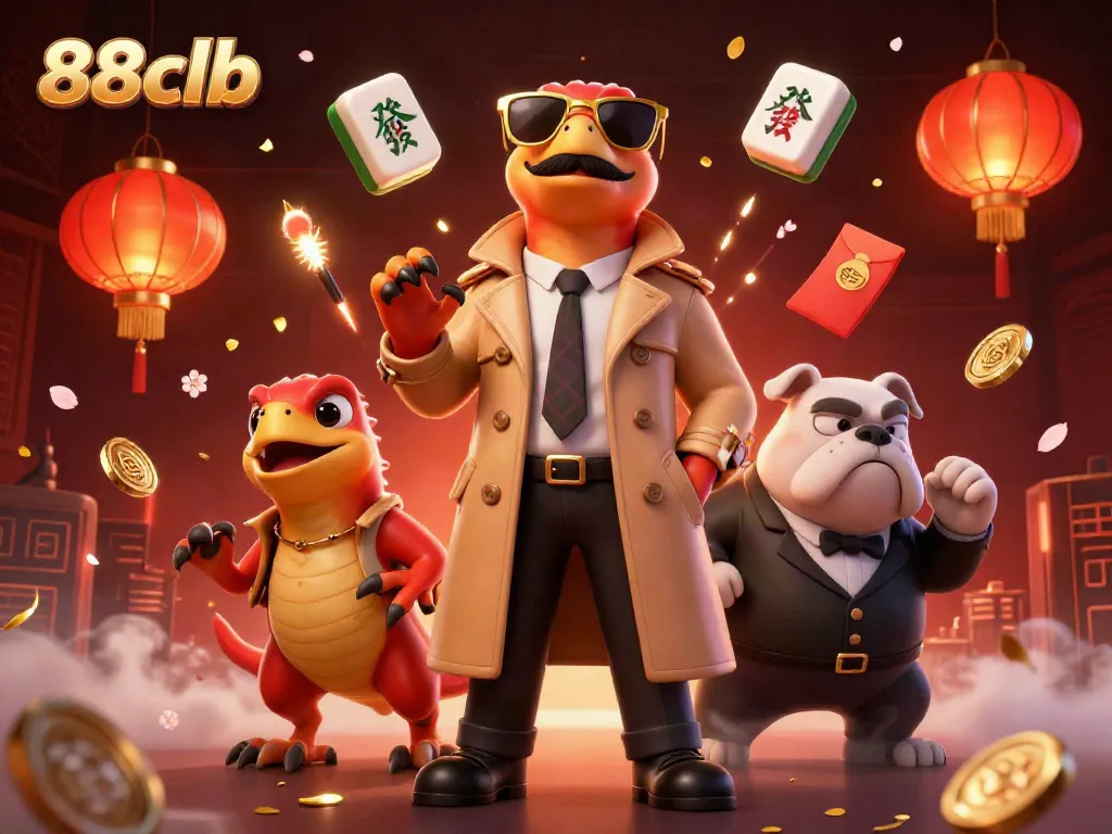 Three raptors in a trench coat entering a casino as 88clb attracts luck and excitement during gameplay.