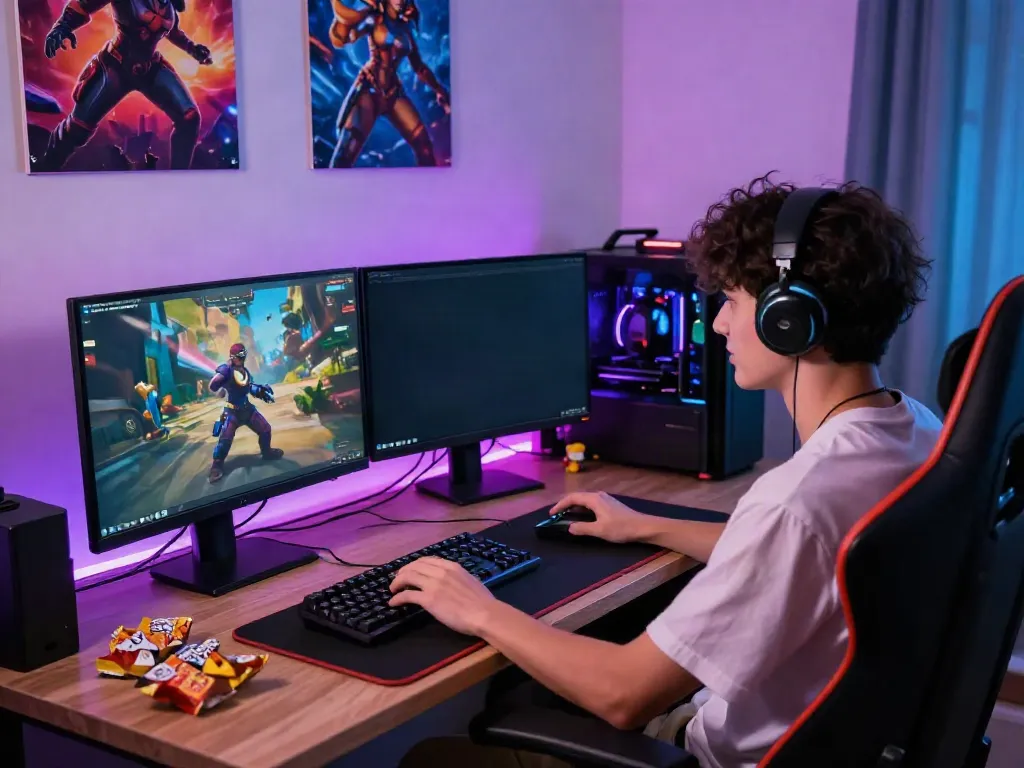 Engaging gamers enjoying games not on gamstop in a vibrant gaming corner.