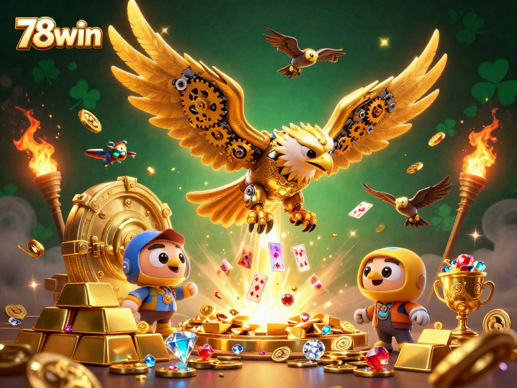 Experience thrilling gameplay with 78win's dynamic wins and rich graphics in this casino illustration.