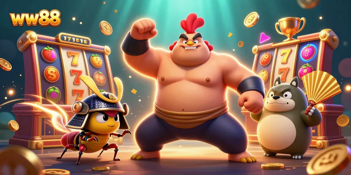 Experience exciting jackpot wins at ww88 with this dynamic 3D casino illustration featuring vibrant game elements.