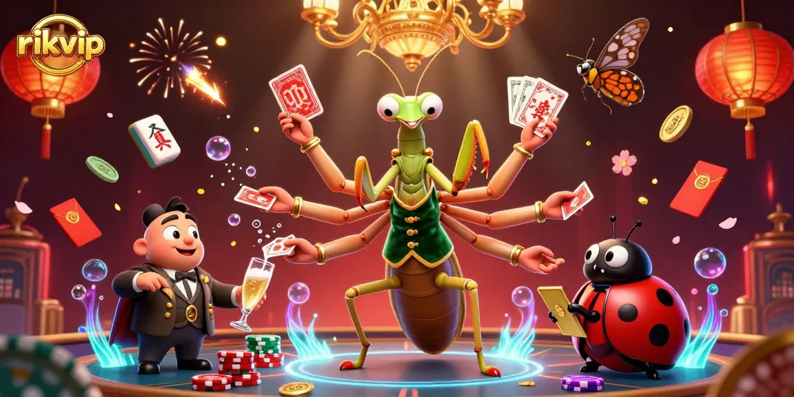 Engage in exciting gameplay with rikvip at a vibrant casino scene, showcasing dynamic characters and game elements.