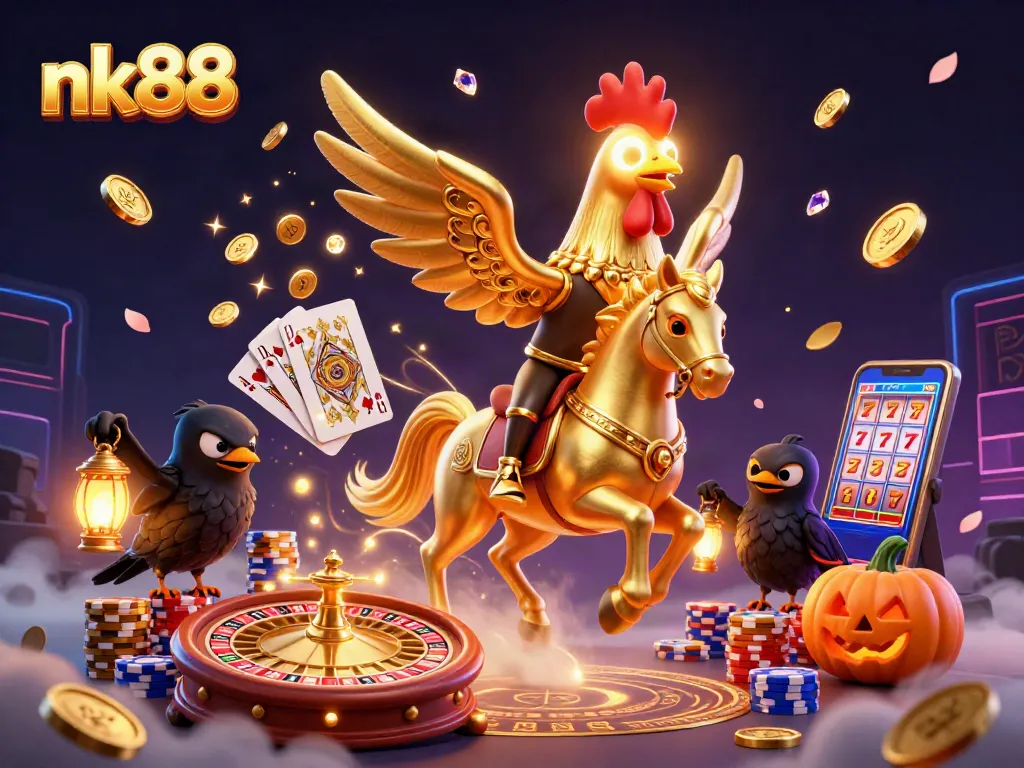 Engage with the exciting nk88 gaming experience in a vibrant casino scene with dynamic elements.