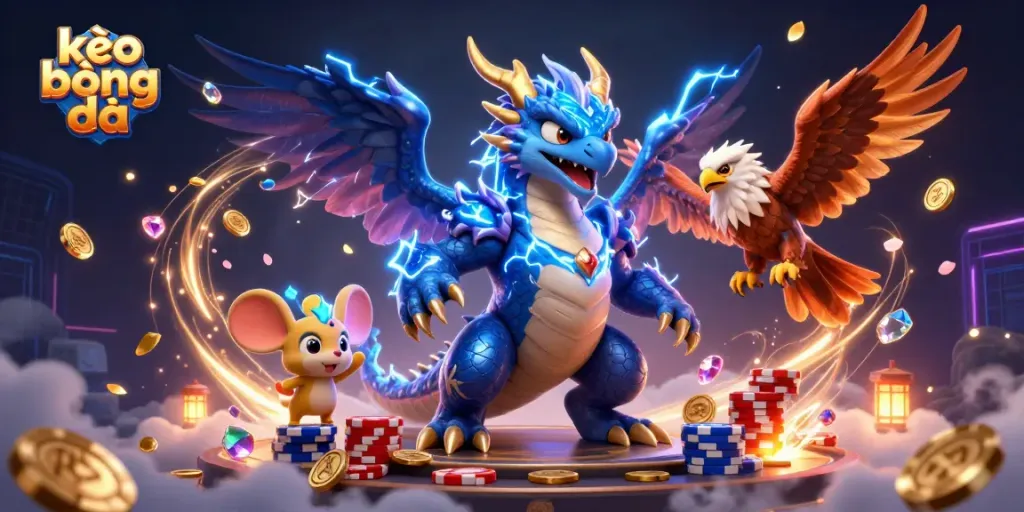 Experience the thrill of kèo bóng đá with powerful characters in an exciting betting scene filled with dynamic game elements.