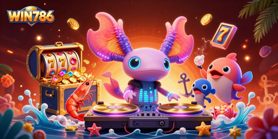 Experience excitement with WIN786's vibrant casino scene featuring lively characters and dynamic elements.
