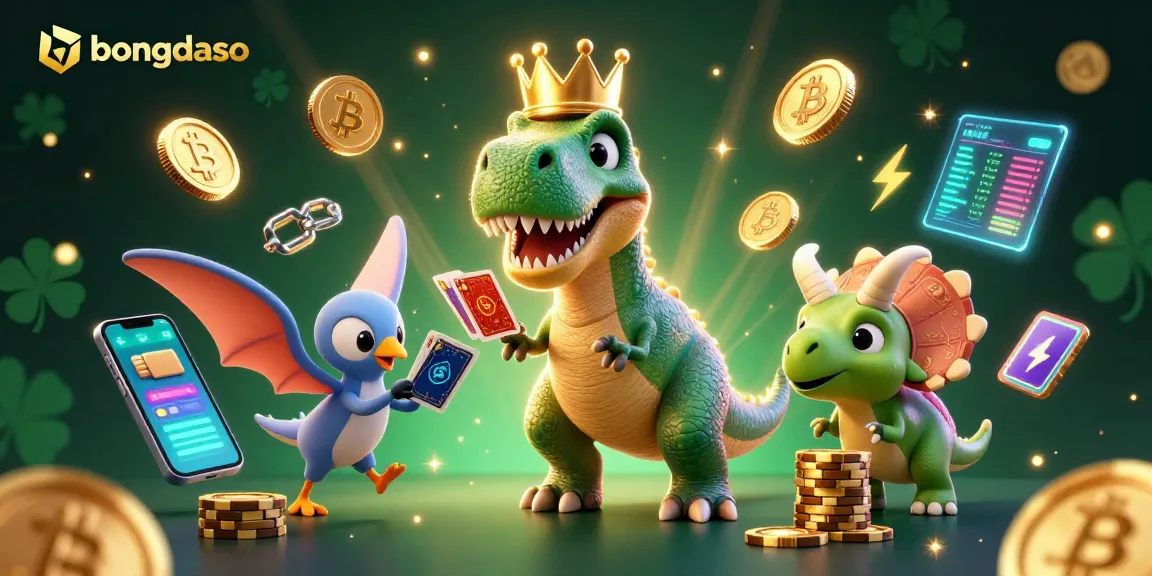 Experience exciting gameplay at bongdaso with a lively 3D illustration showcasing whimsical casino characters.