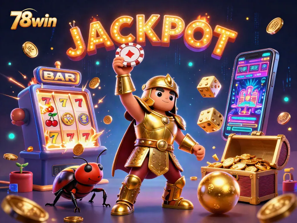 Celebrate wins with 78win and fireworks in a thrilling casino scene featuring vibrant characters.