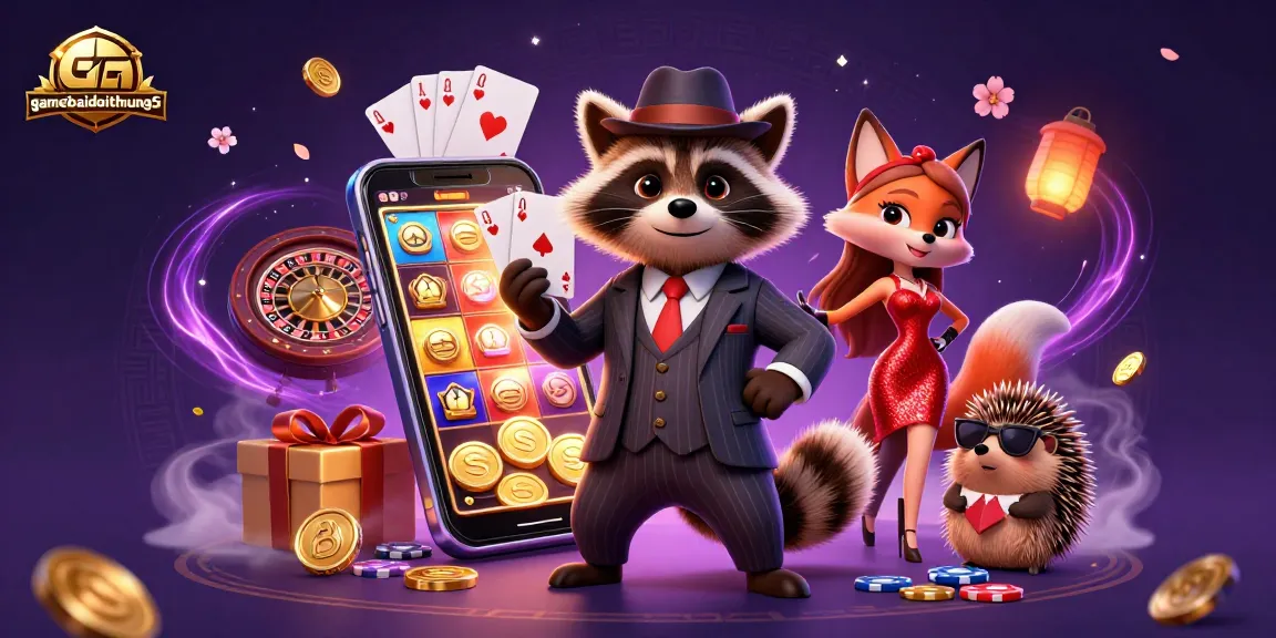 Experience thrilling gameplay at gamebaidoithuong5 with dynamic characters in an animated casino scene.
