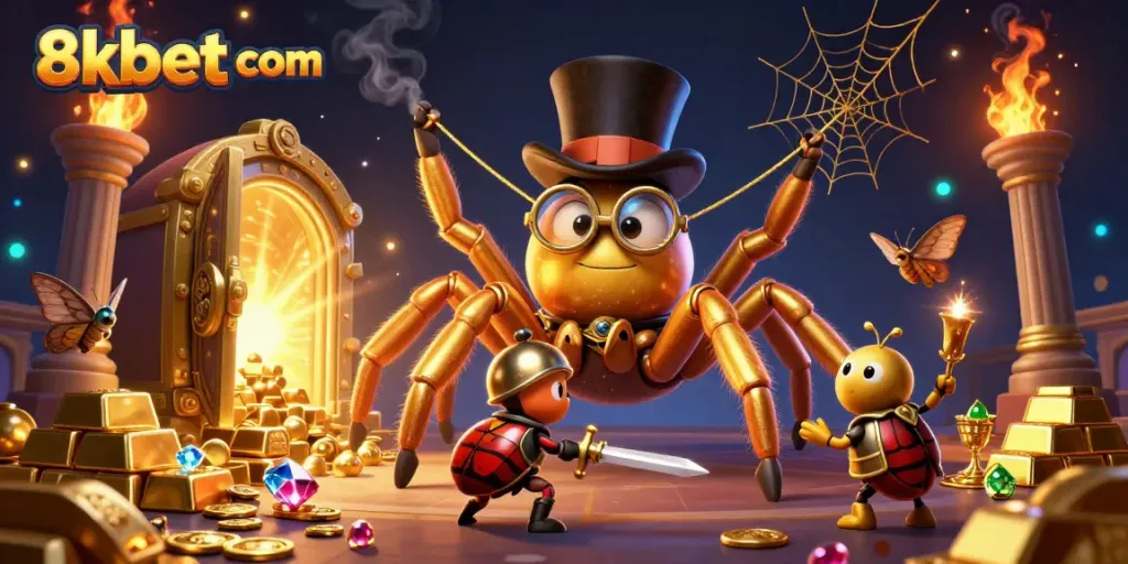 Engage with the thrilling world of 8xbet com featuring a cinematic 3D casino scene.