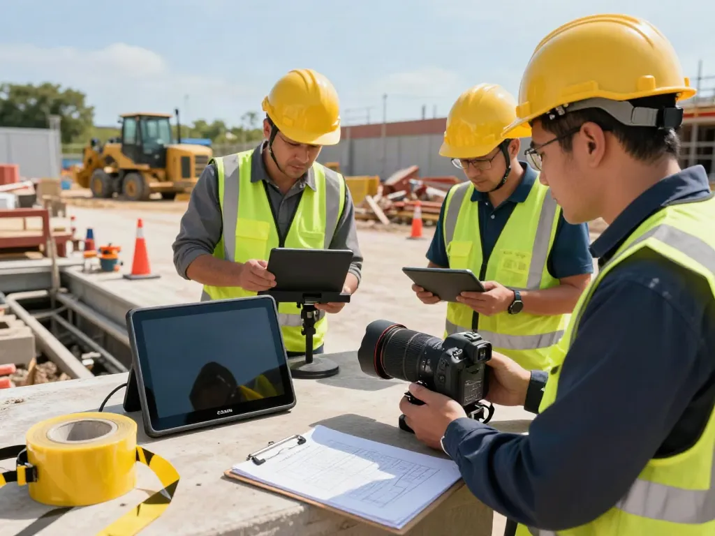 Drainage Survey for Build Over Agreement in progress with engineers using CCTV technology for inspection.