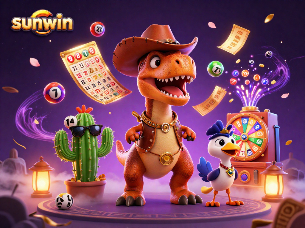 Engage in thrilling gameplay with Sunwin's colorful lottery balls and vibrant 3D characters.