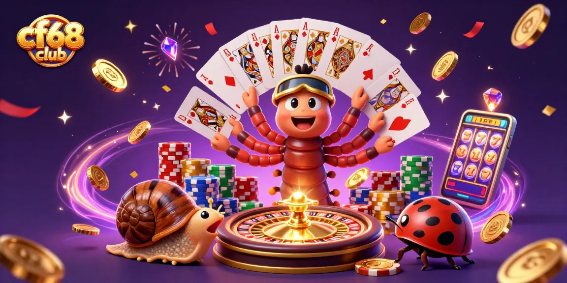 Engage with the cf68 club in a vibrant 3D casino scene celebrating exciting games and massive wins.