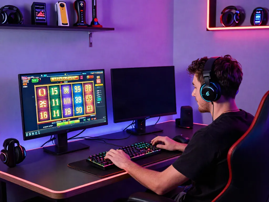 Exciting online gaming moment featuring games not on GamStop with vibrant visuals and immersive setup.