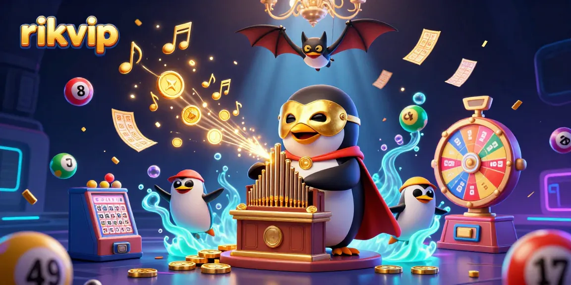 Engage with rikvip at this vibrant, dynamic 3D scene featuring a whimsical casino atmosphere.
