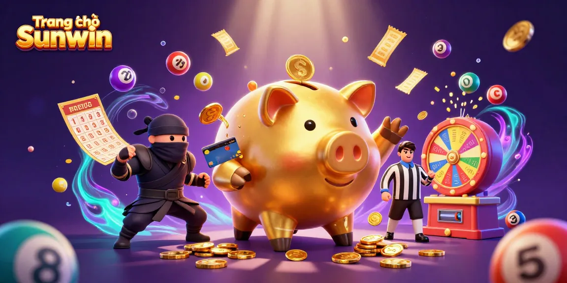 Experience winning moments at Trang chủ Sunwin with dynamic lottery balls and vibrant casino elements.