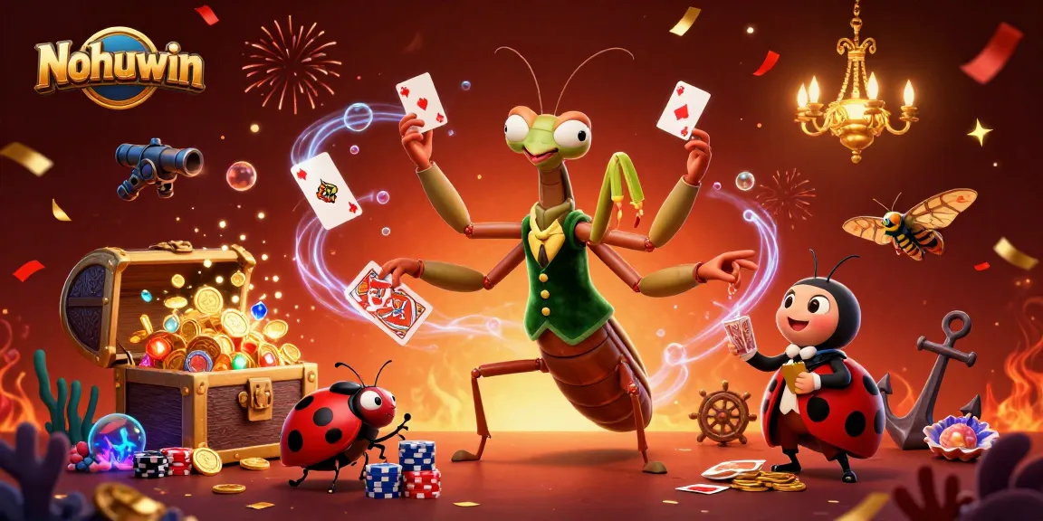 Nohuwin engages players with vibrant casino action featuring card games and gold treasures.