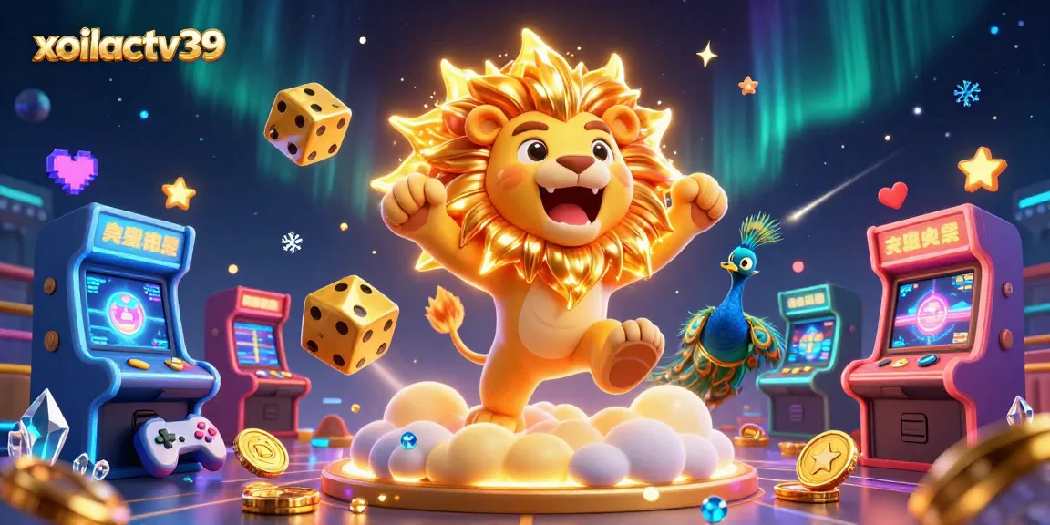 Enhance your experience with xoilactv39, featuring a vibrant scene of a sun lion and game elements.