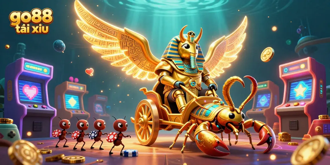 Engage with the go88 tài xỉu experience, featuring dramatic casino elements and a vibrant scene.