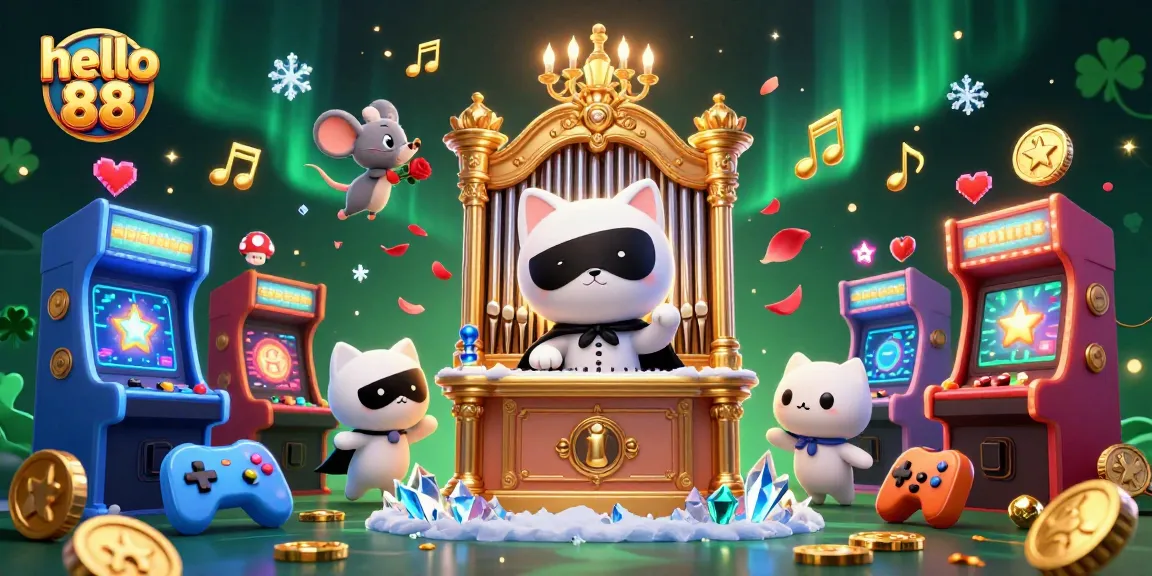 Experience the thrill of hello 88 gaming with a captivating casino scene featuring iconic characters.