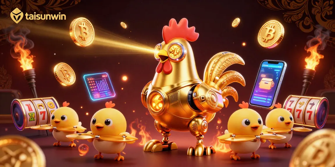 Engage with taisunwin for thrilling casino experiences featuring the golden rooster robot and crypto elements.